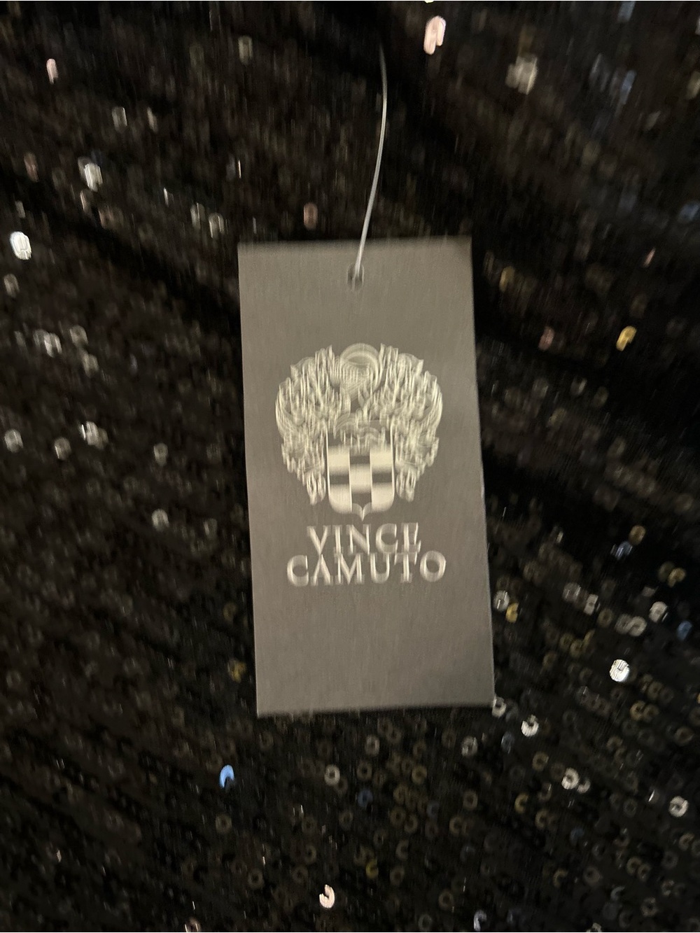 Vince Camuto Black Sequin Long Sleeve Tunic Too - Picture 8 of 9